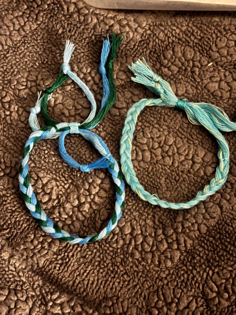 Braided Friendship Bracelets - Blue & Green Mix
